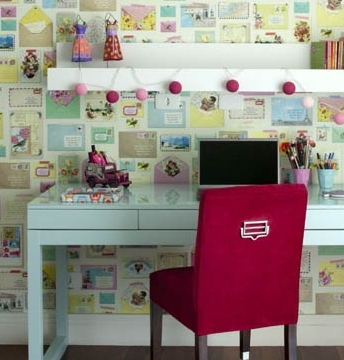 Cantinho de estudos da menina