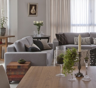 Sala de jantar integrada com a sala de estar